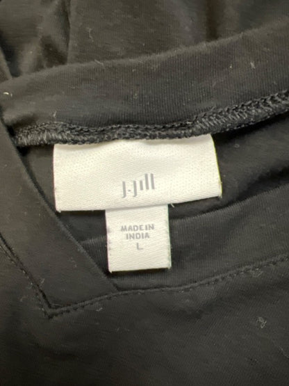 J Jill Women's Black Basic V Neck Elbow Sleeve Shirt - L image 3