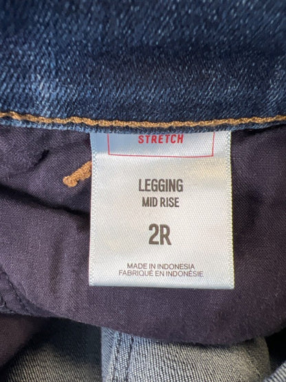 Express Women's Dark Wash Stretch Mid Rise Jegging Pants - 2 image 4