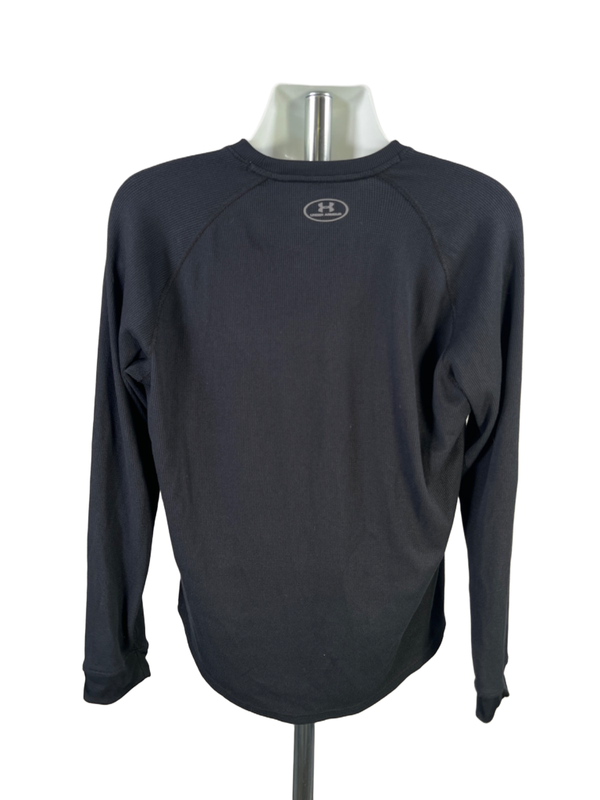 Under Armour Men's Black Loose Waffle Knit Crewneck Long Sleeve Shirt - L image 2