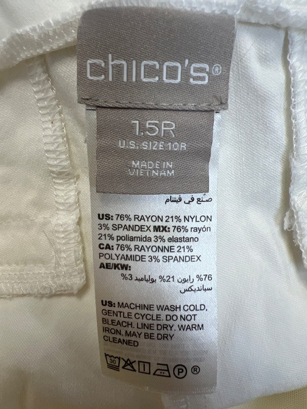 Chico's Women's White Casual Pull On Pants - 1.5/US 10 image 3