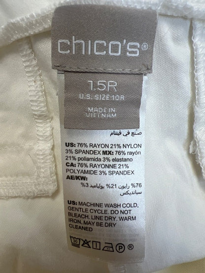 Chico's Women's White Casual Pull On Pants - 1.5/US 10 image 3