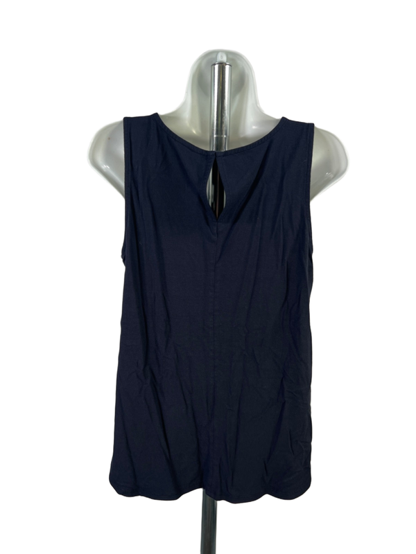 Ann Taylor Women's Blue Sleeveless Pleated Front Blouse Tank Top - S image 2