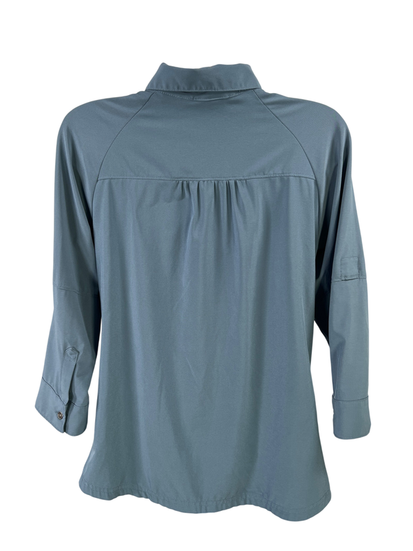 Columbia Women's Blue 3/4 Roll Sleeve Button Up Omni-Wick Button Up Shirt - S image 2