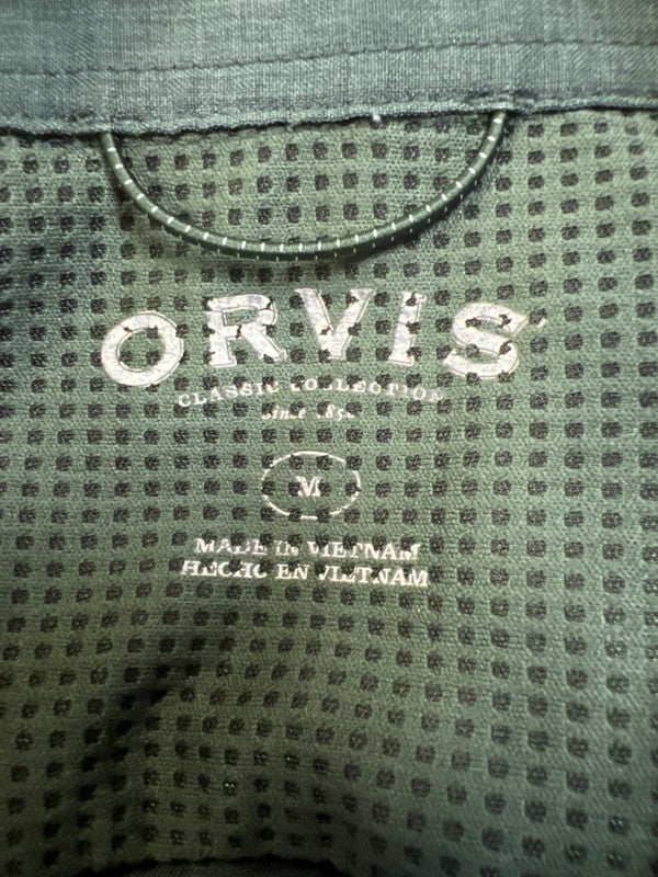 Orvis Men's Green Woven Short Sleeve Button Up Tech Shirt - M image 3