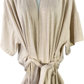 Gap Women’s Ivory Short Sleeve Pocket Front Tie Close Cardigan Sweater - XS