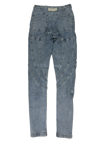 Maniere De Vior Women's Light Wash Contour Seam Ankle Zip Skinny Jeans - 4 image 2