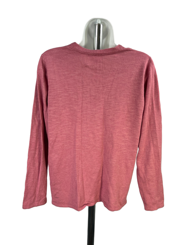 J.Jill Women's Pink Long Sleeve Lightweight V-Neck Sweater - M image 2