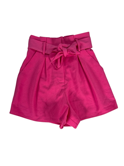 Free Press Clothing Pink Raspberry Pleated Tie Waist Shorts - XXS
