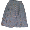Max Studio Women's Blue Floral Button Detail Flowy Maxi Skirt - M
