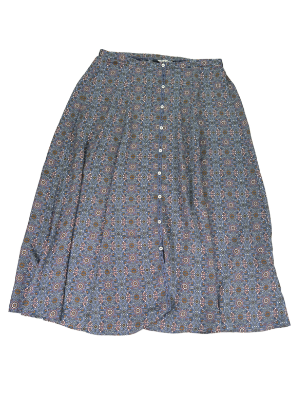 Max Studio Women's Blue Floral Button Detail Flowy Maxi Skirt - M