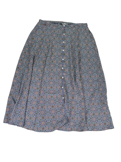Max Studio Women's Blue Floral Button Detail Flowy Maxi Skirt - M