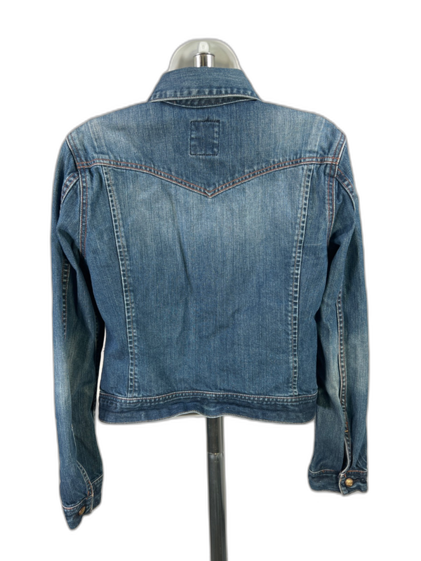 Lucky Brand Women's Medium Wash Snap Button Denim Jean Jacket - L image 2