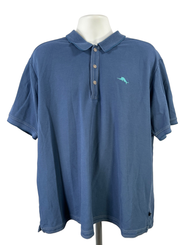 Tommy Bahama Men's Blue Short Sleeve Polo - 2XB Big