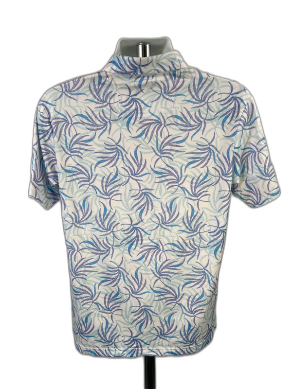 Nicklaus Men's White/Blue Short Sleeve Acitve Golf Polo - S image 2