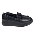Clarks Collection Women's Black Leather Zylah Top Platform Loafers - 7.5