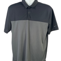 Nike Men's Black/Gray Dri-Fit Short Sleeve Golf Polo Shirt - M
