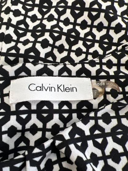 Calvin Klein Women's Black/White Sleeveless Blouse - M image 3