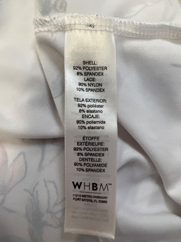 White House Black Market Women's White Floral Lace Trim Cami Tank Top - L image 4