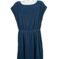 Gap Women's Navy Blue Velvet Short Cap Sleeve Mini Dress - S