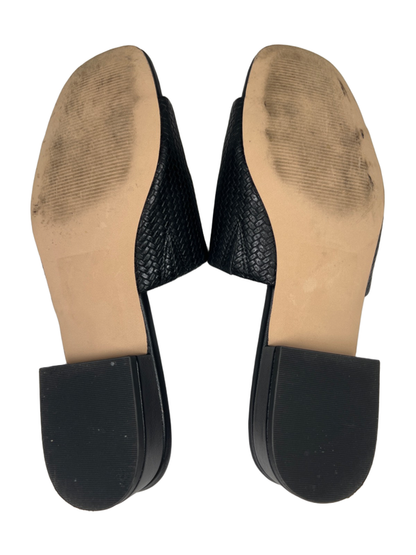 Nordstrom Rack Women's Black Woven Slip On Low Heel Slide Sandals - 10 image 7