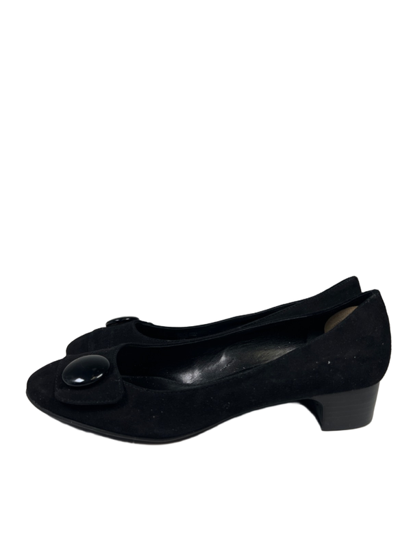Franco Sarto Women's Black Faux Suede Asia Block Pump Heels - 8.5 image 5