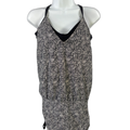 Athleta Women's Black/White Geometric Laguna Side Scrunch Tankini Top - 36 B/C