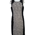 White House Black Market Women's Black/White Tweed Sheath Dress - 2