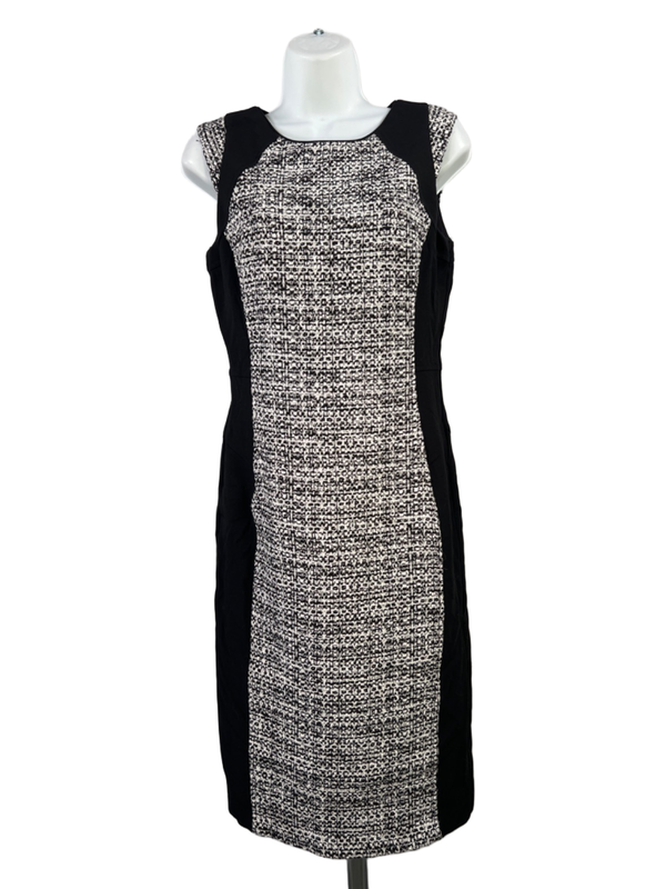 White House Black Market Women's Black/White Tweed Sheath Dress - 2