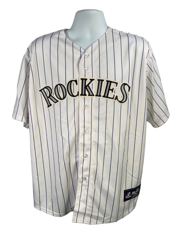 Majestic Men's White MLB Colorado Rockies Ubaldo Jimenez Baseball Jersey - XL