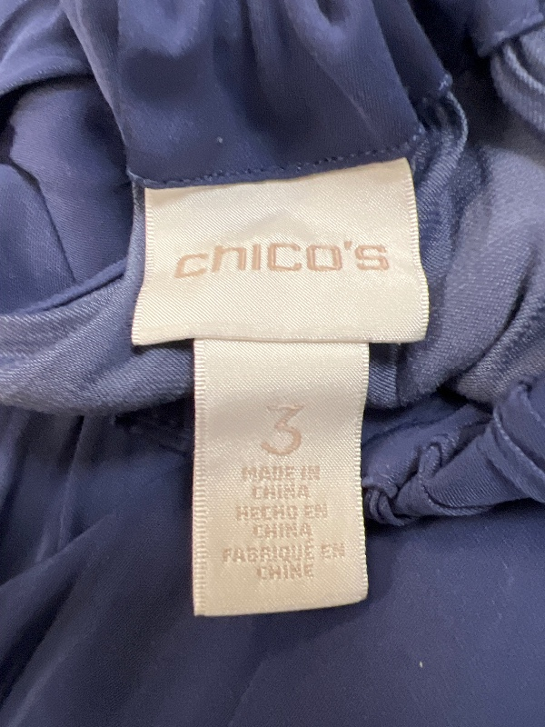 Chico's Women's Blue Sleeveless Asymmetrical Dress - 3/US XL image 3