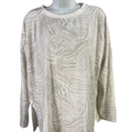 Garnet Hill Women's White/Gray Long Sleeve T-Shirt - M