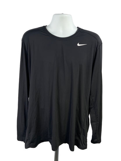 Nike Men's Black Dri-Fit Fitted Long Sleeve Athletic Shirt - XXL