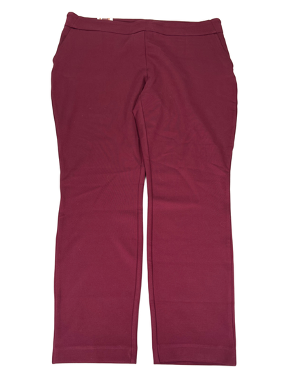 Dalia Women's Burgundy Tummy Control Pull On Ponte Pants - XXL