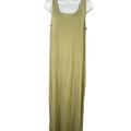 Eileen Fisher Women's Yellow/Gray Striped Linen Sleeveless Maxi Tank Dress - M
