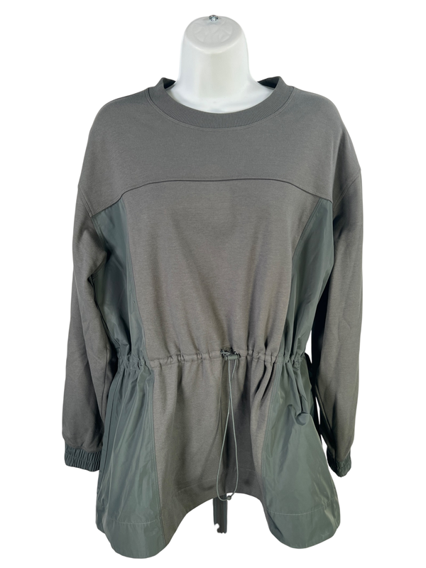 Athleta Women's Green Triumph Hybrid Long Sleeve Crewneck Sweatshirt - L