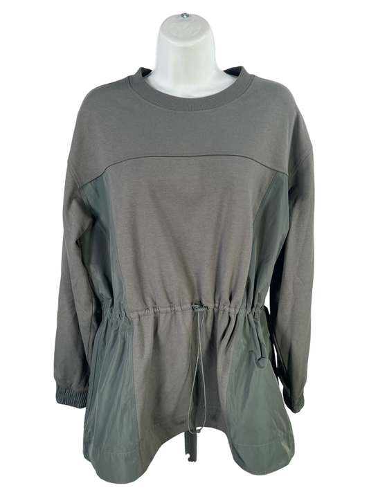 Athleta Women's Green Triumph Hybrid Long Sleeve Crewneck Sweatshirt - L