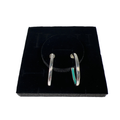 Jenny Bird Women's Silver Tone/Blue Hoop Earrings