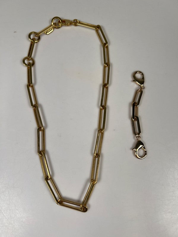 Jenny Bird Women's Gold Tone Paperclip Chain Link Necklace W/ Extender Chain - L image 6