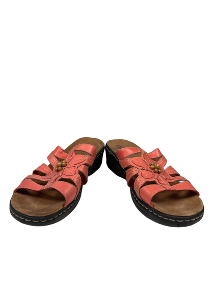 Clarks Women's Pink Lexi Myrtle Floral Beaded Slide On Sandals - 10 Extra Wide image 6