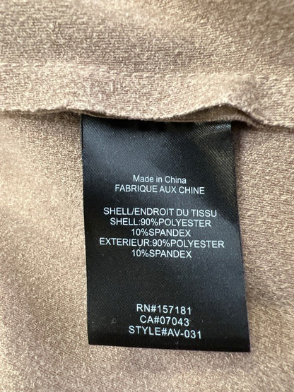 Adrienne Vittadini Women’s Brown Faux Suede Open Drape Front Jacket - XS image 4