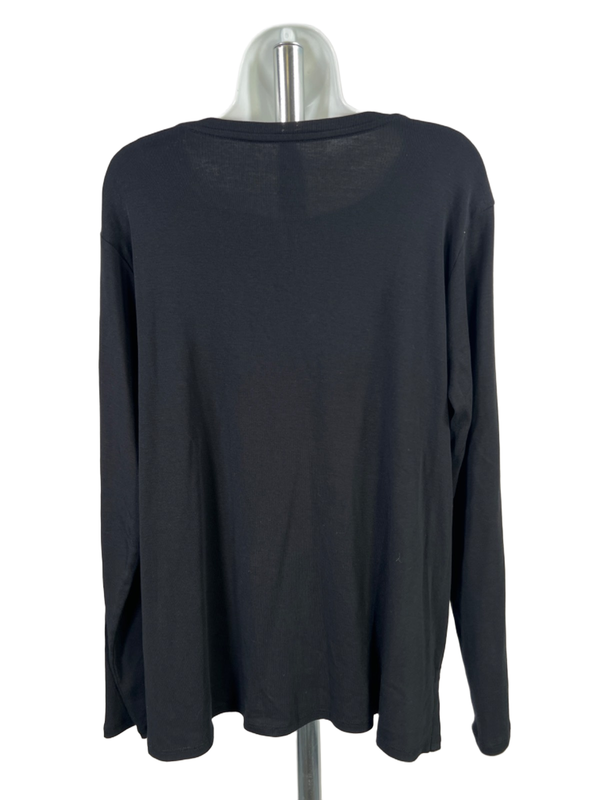 J Jill Women's Black Long Sleeve Crewneck Tee Shirt - XL image 2