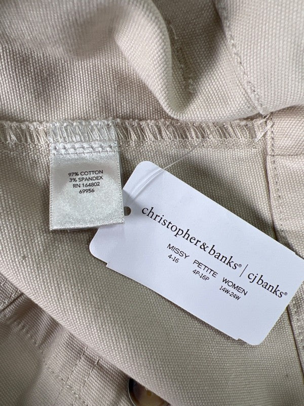 Christopher & Banks Women's Beige Relaxed Fit High Rise Cropped Ankle Pants - 12 image 4