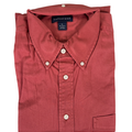 Lands End Men's Nantucket Red Long Sleeve Twill Button Up Shirt - L