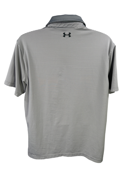 Under Armour Men's Gray Striped Short Sleeve Performance Golf Polo - XL image 2