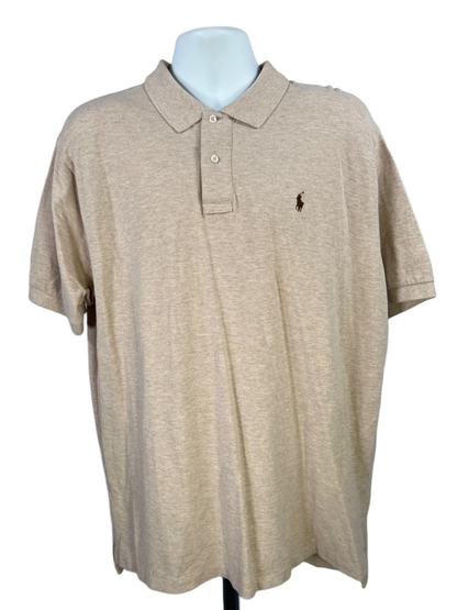 Polo Ralph Lauren Men's Beige Short Sleeve Classic Fit Polo Shirt - XXL