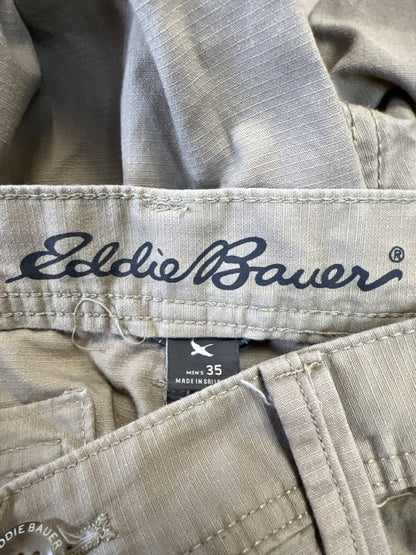Eddie Bauer Men's Tan Cargo Travel Shorts - 35 image 3