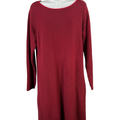 J.Jill Women's Red Houndstooth Long Sleeve Sweater Dress - M