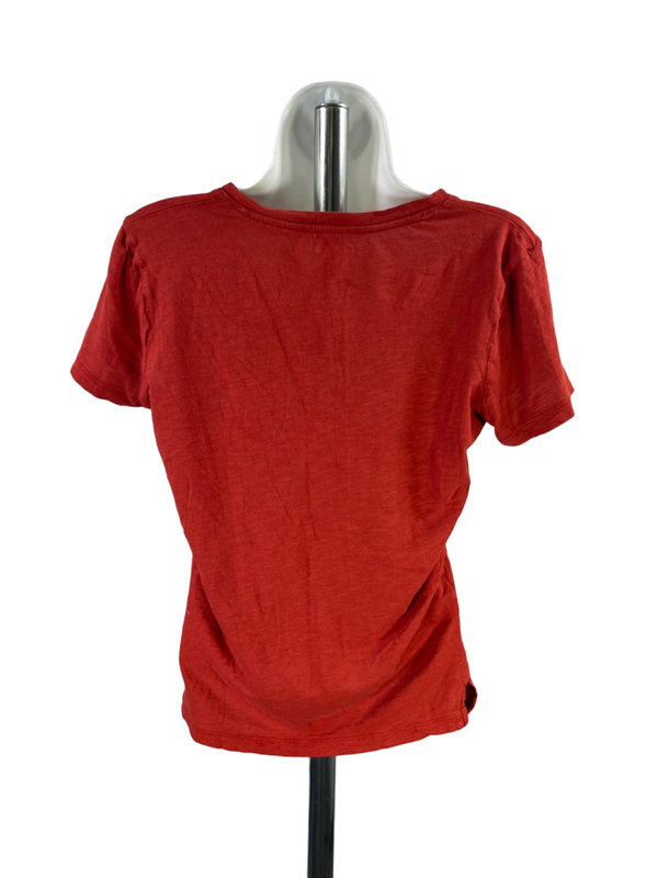 Madewell Women's Orange V Neck Pocket Front Short Sleeve Tee Shirt - S image 2
