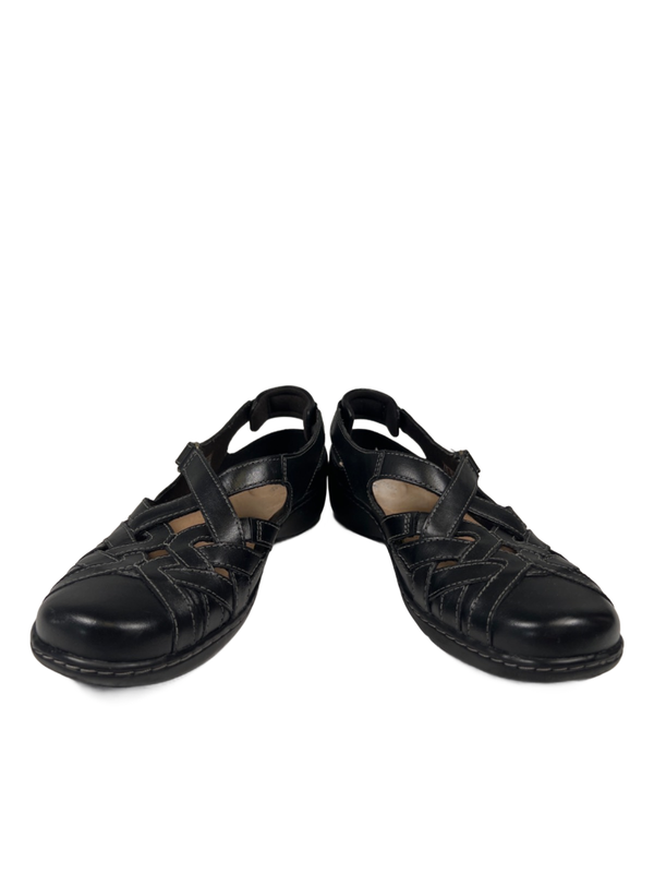 Clarks Women's Black Leather Cora Dream Closed Toe Slingback Sandals - 8.5 image 6