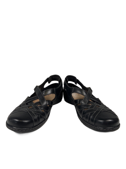 Clarks Women's Black Leather Cora Dream Closed Toe Slingback Sandals - 8.5 image 6